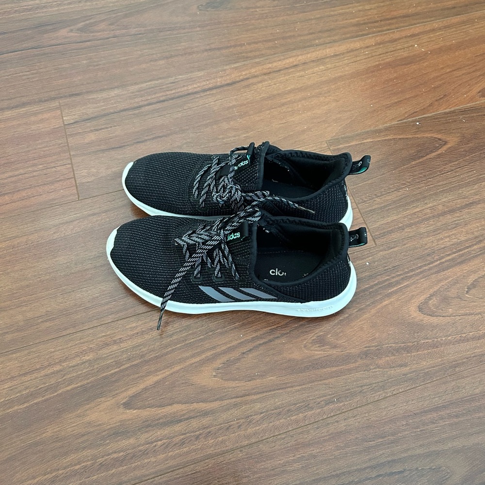 adidas Men’s Black Knit Sneakers with White Sole